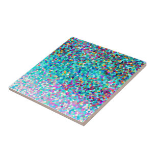 Buntes blaues mehrfarbiges abstraktes Kunst-Muster Fliese