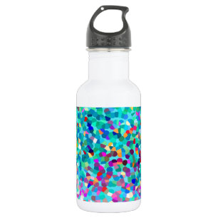 Buntes blaues mehrfarbiges abstraktes Kunst-Muster Trinkflasche