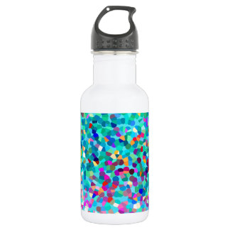 Buntes blaues mehrfarbiges abstraktes Kunst-Muster Trinkflasche