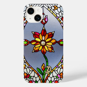 Buntes Bleiglas-Blumendesign Case-Mate iPhone 14 Hülle