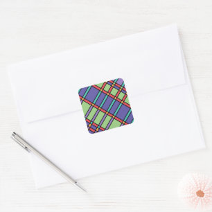 Buntes Bleiglas Quadratischer Aufkleber