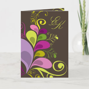 Buntes BlumenBlätter, das Einladungs-Karte Wedding Einladung