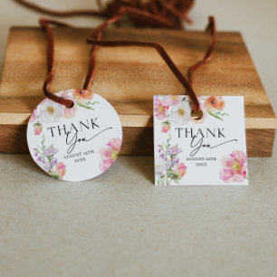 Buntes Blumendankeschön Geschenkanhänger