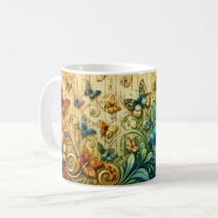 Buntes Blumengebilde Kunstbecher   Whimsische Natu Kaffeetasse