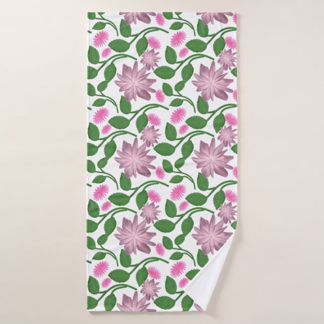 Buntes Blumenmuster Badehandtuch (Badehandtuch)