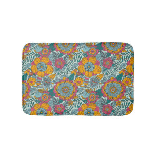 Buntes Blumenmuster Badematte