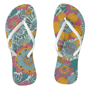 Buntes Blumenmuster Flip Flops