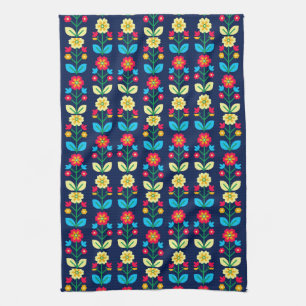 Buntes Blumenmuster Geschirrtuch