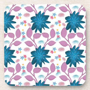 Buntes Blumenmuster Getränkeuntersetzer