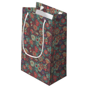 Buntes Blumenmuster in der Cartoonart Kleine Geschenktüte
