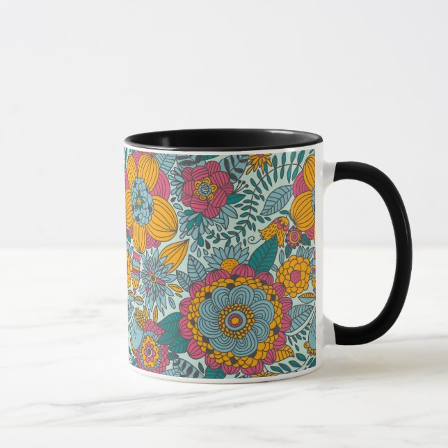 Buntes Blumenmuster Tasse (Rechts)