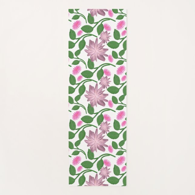Buntes Blumenmuster Yogamatte (Vorderseite)