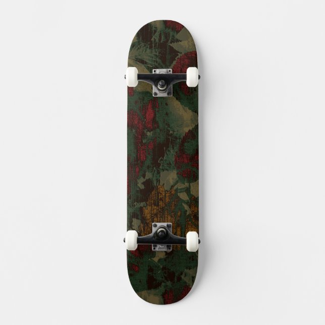 Buntes Blumentarnungsmuster Skateboard (Vorderseite)