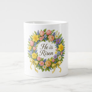 Buntes Blumiges Osterfest Er ist auferstanden Kran Jumbo-Tasse