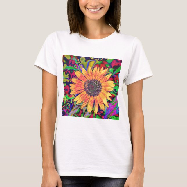 Buntes Blütebabydoll-Shirt T-Shirt (Vorderseite)