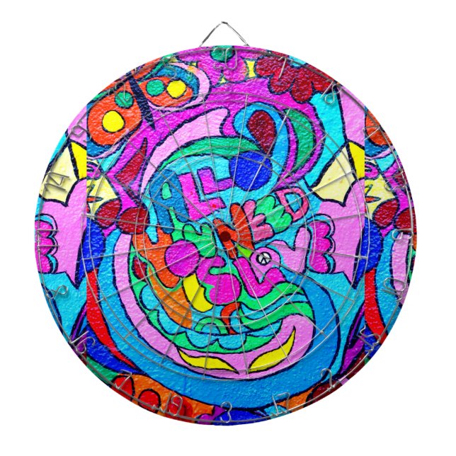 buntes boart Pfeil der Hippieart Dartscheibe (vorne)