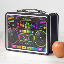 Buntes Boombox Musik Player Personalisiert Kinder Metall Brotdose
