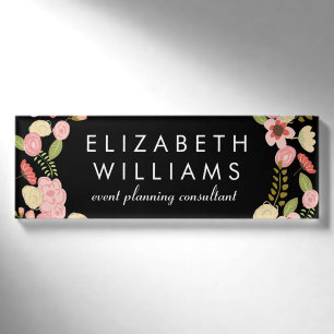 Buntes botanisches Blumen Namenschild