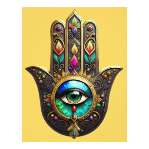 Buntes Braun Gold Hamsa Regenbogenfarbe Drittes Au Fotodruck