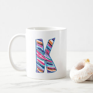 Buntes Buchstabe K wie in Kay Kaffeetasse