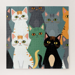 Buntes Cartoon-Katzenmuster