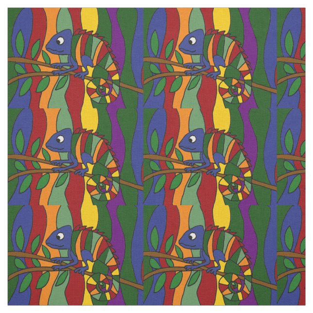 Buntes Chamäleon-abstraktes Kunst-Gewebe Stoff (Muster)