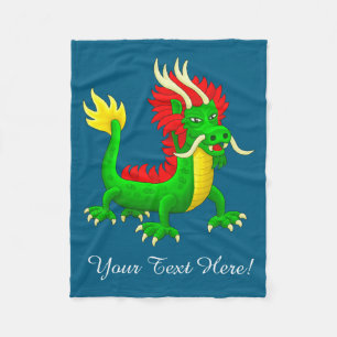 Buntes chinesisches Drachen  Fleecedecke