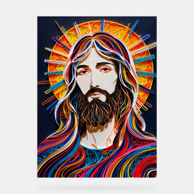 Buntes Christus ( 1 ) Acrylschild (Vorderseite)