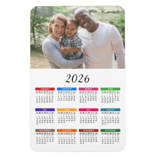 Buntes Custom 2026 Foto-Kalender-Magnet Magnet
