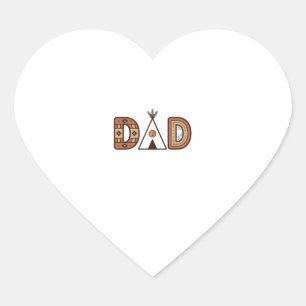 Buntes Dad-Tipi-Buchstaben-Shirt-Design_1 Herz-Aufkleber
