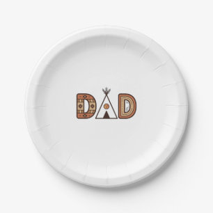 Buntes Dad-Tipi-Buchstaben-Shirt-Design_1 Pappteller
