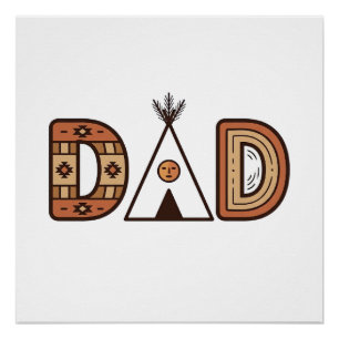 Buntes Dad-Tipi-Buchstaben-Shirt-Design_1 Poster