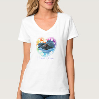 Buntes Dament-shirt Herz I Seeotter T-Shirt