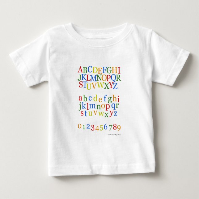 Buntes das Alphabet-Oberleder der Kinder + Klein Baby T-shirt (Vorderseite)