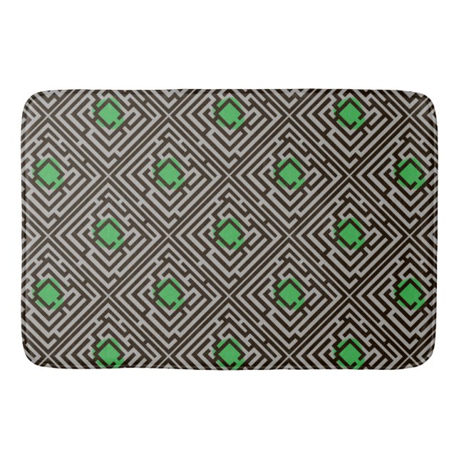 Buntes diagonales Labyrinth-Muster auf Badematte (Vorderseite)