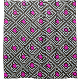 Buntes diagonales Labyrinth-Muster auf Duschvorhang
