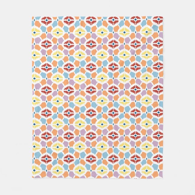 Buntes Diamanten ikat geometrisch Fleecedecke (Vorderseite)