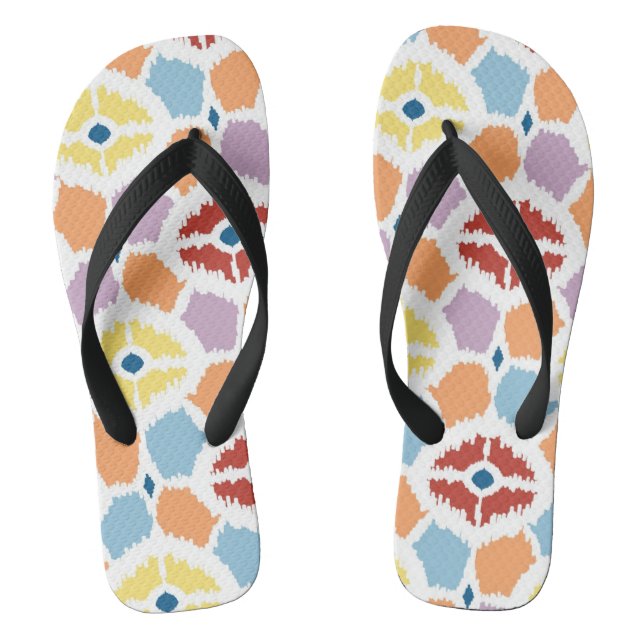 Buntes Diamanten ikat geometrisch Flip Flops (Fußbett)