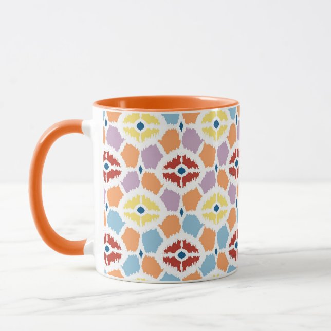 Buntes Diamanten ikat geometrisch Tasse (Links)