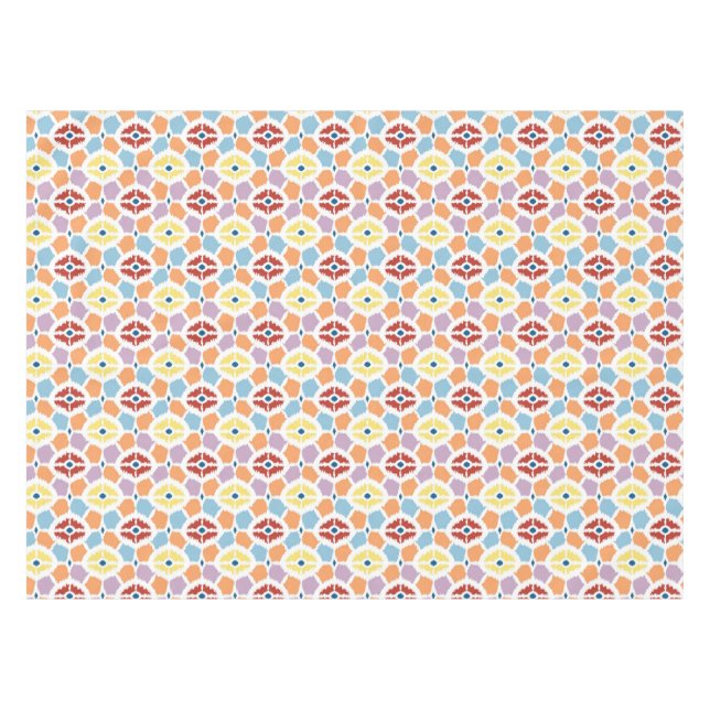 Buntes Diamanten ikat geometrisch Tischdecke (Vorderseite (Horizontal))
