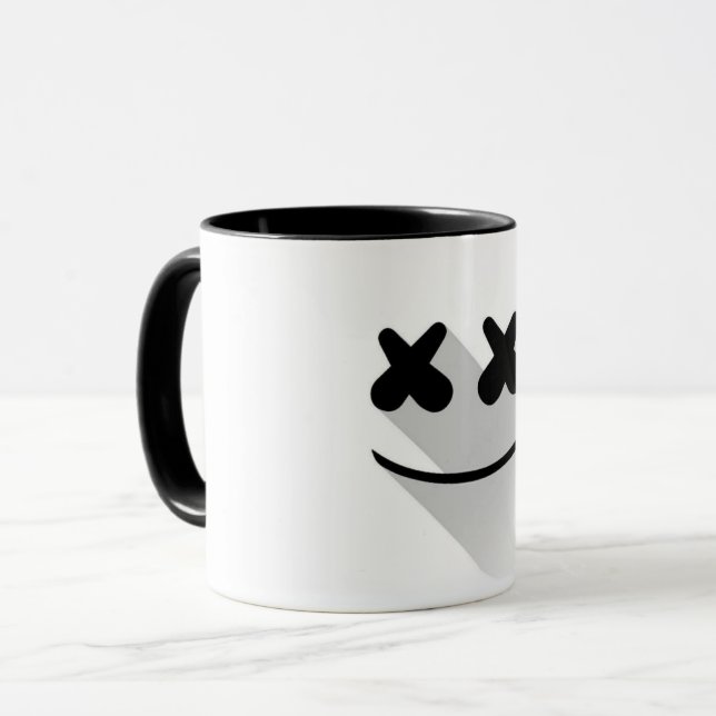 Buntes Doodle-Muster-Kaffeetasse | Süße Cartoon-  Tasse (Vorderseite Links)