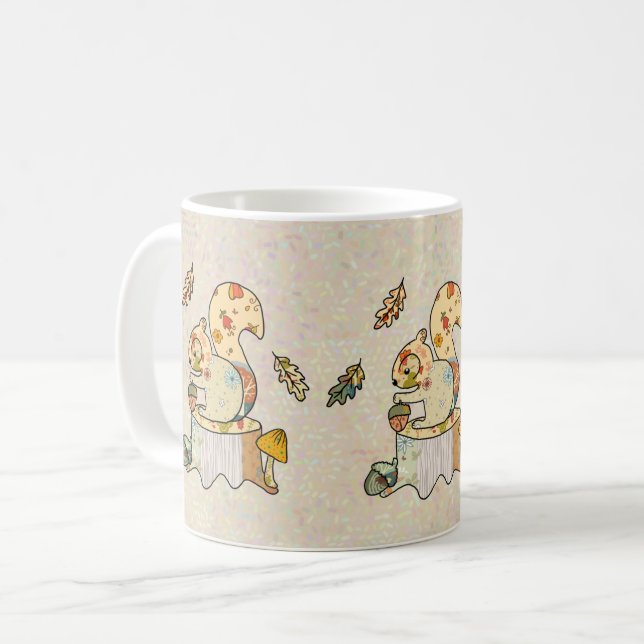 Buntes Eichhörnchen Kaffeetasse (Vorderseite Links)