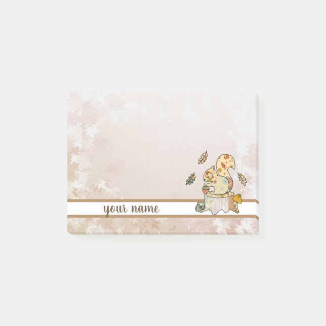 Buntes Eichhörnchen Post-it Klebezettel (Vorderseite)