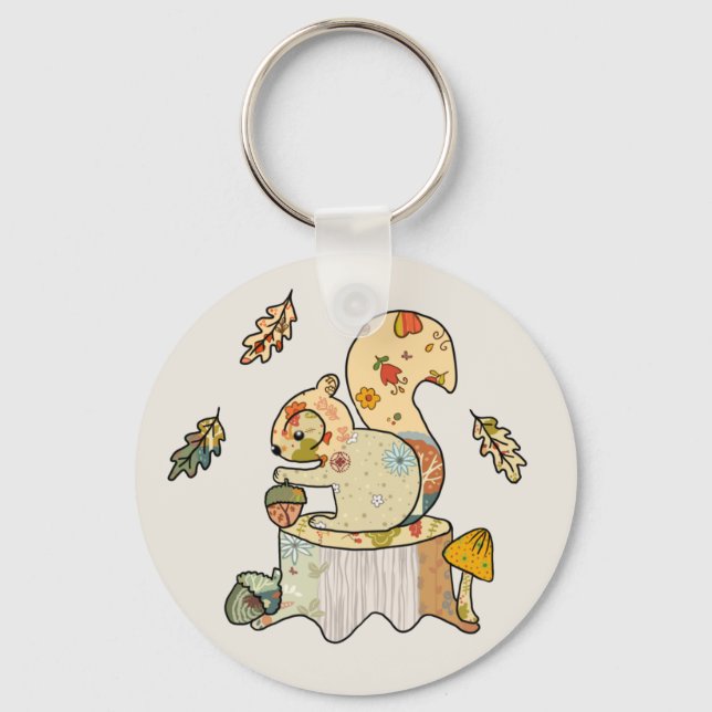 Buntes Eichhörnchen Schlüsselanhänger (Vorderseite)