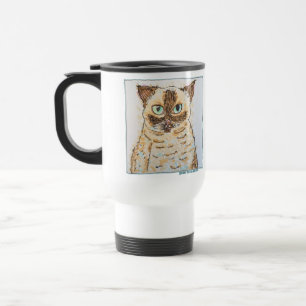 Buntes Eigenwilliges Katzenporträt Reisebecher