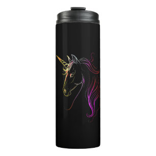 Buntes Einhorn-Kopf-Magie-Tanktop Thermosbecher