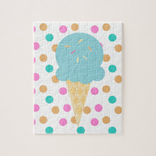 Buntes Eis und Punkte Rosa Blau Bunt