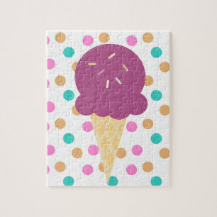 Buntes Eis und Punkte Rosa Blau Bunt