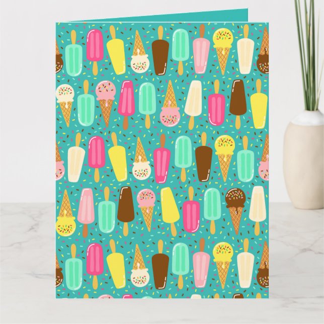 Buntes Eiscreme-Muster Dopamin-Design Karte (Vorderseite)