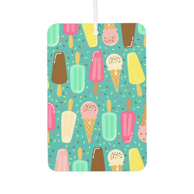 Buntes Eiscrememuster Sommer Autolufterfrischer (Vorderseite)